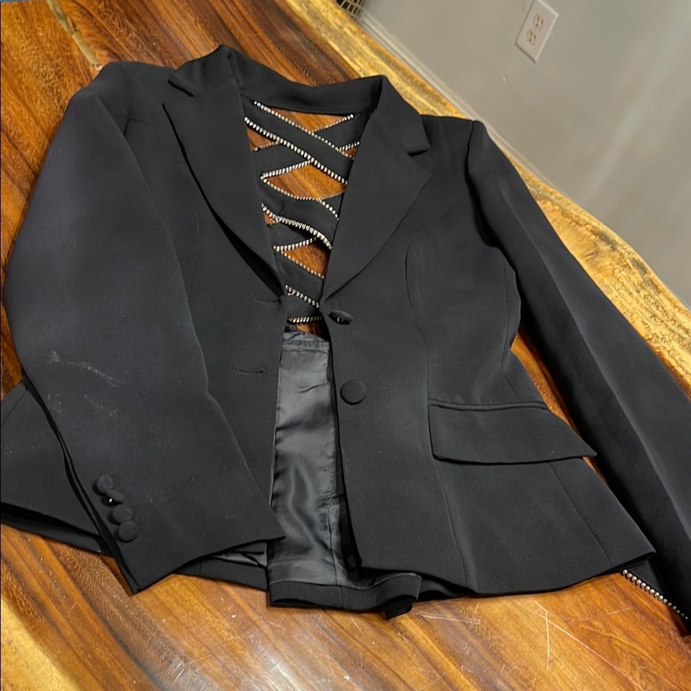 Zara Black Corset-Inspired Blazer